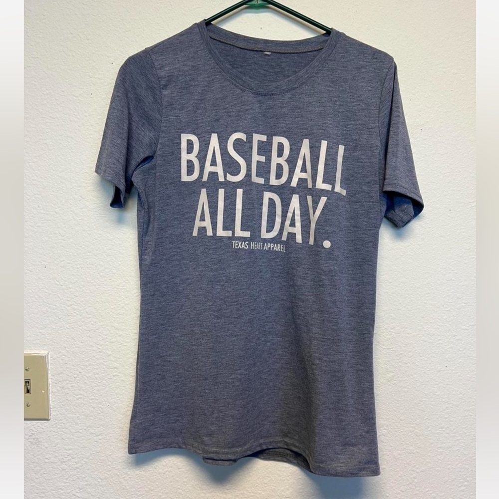 Gray Baseball All Day T-Shirt